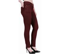 Zerox World Women's High-Waisted Stretch Skinny Jeggings Plain Denim Leggings with Pockets, Slim Fit Jeans Trousers for Ladies and Girls Sizes 8 to 22 (UK, Numeric, 16, Plus, Regular, Wine)