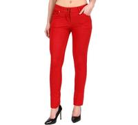 Zerox World Women's High-Waisted Stretch Skinny Jeggings Plain Denim Leggings with Pockets, Slim Fit Jeans Trousers for Ladies and Girls Sizes 8 to 22 (UK, Numeric, 16, Plus, Regular, Red)