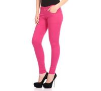 Zerox World Women's High-Waisted Stretch Skinny Jeggings Plain Denim Leggings with Pockets, Slim Fit Jeans Trousers for Ladies and Girls Sizes 8 to 22 (UK, Numeric, 14, Regular, Regular, Fuchsia)