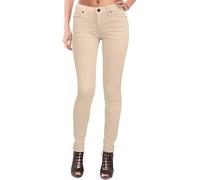 Zerox World Women's High-Waisted Stretch Skinny Jeggings Plain Denim Leggings with Pockets, Slim Fit Jeans Trousers for Ladies and Girls Sizes 8 to 22 (UK, Numeric, 16, Plus, Regular, Beige)