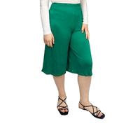 Zerox World Womens Ladies Plain 3/4 Length Short Palazzo Trousers Casual Wide Leg Culottes Pants Plus Sizes UK 8-26 Jade Green