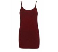 Zerox World Womens Plain Sleeveless Round Scoop Neckline Stretch Slim Straps Strappy Straight Fitted Camisole T-Shirt Vest Top UK Size 8-26 (UK, Numeric, 16, 18, Plus, Regular, Wine)
