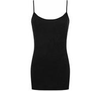 Zerox World Womens Plain Sleeveless Round Scoop Neckline Stretch Slim Straps Strappy Straight Fitted Camisole T-Shirt Vest Top UK Size 8-26 (UK, Numeric, 16, 18, Plus, Regular, Black)