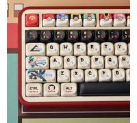 ZERRIOY Anime Themed PBT Keycaps 140 Keys, MOA Profile 5-Side Dye-Sublimation Keycap Set with Colorful Character Patterns for Gateron Cherry MX Mechanical Keyboards