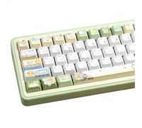 ZERRIOY Cute Animal Theme PBT Keycaps 145keys - Cherry Profile Dye-Sublimation Japanese Anime keycap, Custom Green&White Keycap Set for Cherry MX Swithes Outemu Gateron Mechanical Keyboards