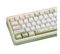 ZERRIOY Cute Animal Theme PBT Keycaps 145keys - FOA Profile Dye-Sublimation Japanese Anime keycap, Custom Green&White Keycap Set for Cherry MX Swithes Outemu Gateron Mechanical Keyboards