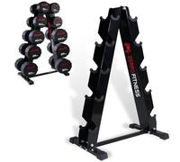 ZERRO Dumbbell Rack, Modern Style, A-Frame, Black, 6-Tier, 300 kg Capacity