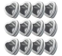 Zerthaus 15 Pieces Metal Tin Box Heart Shaped Lids Boxes of Sweets Heart Empty Biscuits Jar for Birthday Valentine's Day
