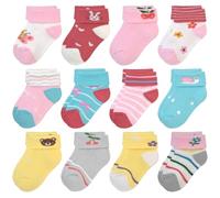 ZERULETS Baby Boys Girls Socks Newborn Thick Terry Warm Socks 12 Pairs Toddler Winter Cute Cotton Ankle Crew Socks for 1-3 Years(Bear+Rabbit)