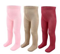 ZERULETS Baby Girls Boys Tights Girls Cotton Leggings Kids Thick Warm Pantyhonse Newborn Stockings 3 Pack for 0-9 Months