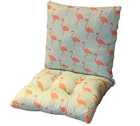Zerxi Thick Printed Chair Cushion 40 x 80 cm Square Seat Pad Back Cushion One-piece Style Seat Mat 16 x 32 Inch Separable Soft Breathable for Office Dining Classroom Garden Outdoor (Flamingo)