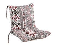 Zerxi Thick Printed Chair Cushion Soft Square Seat Pad Back Cushion Breathable One-piece Style Seat Mat with Ties for Office Dining Classroom Garden Outdoor (Bohemia Beige (Plus, 45 x 90 cm))