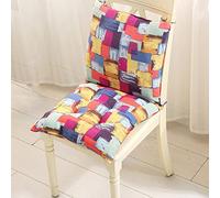 Zerxi Thick Printed Seat Pad Soft Square Back Cushion Breathable One-piece Style Chair Cushion with Fixable Rope Strings for Office Dining Classroom Garden (Colorful Graffiti (Plus, 45 x 90 cm))