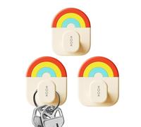 zeryor 3PCS Adhesive Hooks Self Adhesive Wall Hooks for Hanging Heavy Duty Sticky Hooks Waterproof Hooks for Bathroom Kitchen Shower Door Ceiling Coat Keys Towel Wardrobe (Colourful)