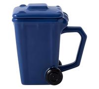 zeryor Funny Trash Can Shape Ceramic Coffee Mug, Novelty Rubbish Bin Recycle Dustbin Mug, Creative Coffee Cup for Home Office Desk, Coworkers, Gift Giving (Blue, 400ml)