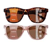 ZESAKER Progressive Reading Sunglasses for Women and Men Spring Hinges Multifocal Readers Sunglasses UV400 Protection (Tortoise+ Light Brown, 1.5)