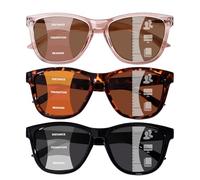 ZESAKER Progressive Reading Sunglasses for Women and Men Spring Hinges Multifocal Readers Sunglasses UV400 Protection (Tortoise+ Black+ Light Brown, 3.0)