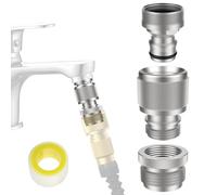 ZESE Brass, Chrome Faucet Adapter, Quick Connect Shower Hose/Garden Hose Faucet Adapter, 1/2" GHT, Chrome Finish