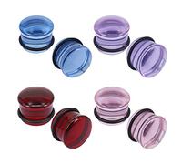 ZeSen Jewelry 4 Pairs 4g 1.5cm Glass Ear Stretcher Expander, Glass
