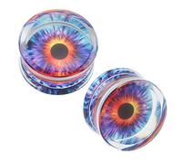 ZeSen Jewelry Acrylic Transparent Purple Eyeball Fashion Ear Plugs Tunnel Expander Gauges Piercing (Gauge=3/4"(20mm))