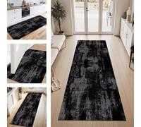 ZESEWU Carpet Runner Hallway Indoor Entryway Rug Non-Slip Area Rugs Washable Durable Black Dark Carpets Kitchenrug 50X240CM Corridor Runner Rugs Modern for Living Room Bedroom Home Office Floor Mats