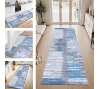 ZESEWU Carpet Runner Hallway Indoor Entryway Rug Non-Slip Area Rugs Washable Durable Blue Carpets Kitchenrug 40X200CM Corridor Runner Rugs Modern Living Room Bedroom Home Office Floor Mats