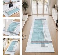 ZESEWU Carpet Runner Hallway Indoor Entryway Rug Non-Slip Area Rugs Washable Durable Blue Grey Carpets Kitchenrug 40X120CM Corridor Runner Rugs Modern for Living Room Bedroom Home Office Floor Mats