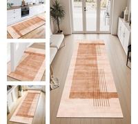 ZESEWU Carpet Runner Hallway Indoor Entryway Rug Non-Slip Area Rugs Washable Durable Brown Orange Carpets Kitchenrug 40X120CM Corridor Runner Rugs Modern Living Room Bedroom Home Office Floor Mats