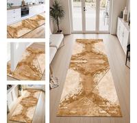 ZESEWU Carpet Runner Hallway Indoor Entryway Rug Non-Slip Area Rugs Washable Durable Brown Vintage Carpets Kitchenrug 50X400CM Corridor Runner Rugs Living Room Bedroom Home Office Floor Mats