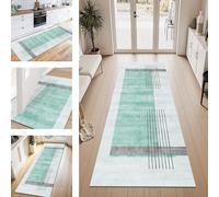 ZESEWU Carpet Runner Hallway Indoor Entryway Rug Non-Slip Area Rugs Washable Durable Cyan Green Carpets Kitchenrug 40X120CM Corridor Runner Rugs Modern for Living Room Bedroom Home Office Floor Mats