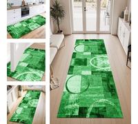 ZESEWU Carpet Runner Hallway Indoor Entryway Rug Non-Slip Area Rugs Washable Durable Green Black Carpets Kitchenrug 50X240CM Corridor Runner Rugs Modern Living Room Bedroom Home Office Floor Mats