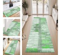 ZESEWU Carpet Runner Hallway Indoor Entryway Rug Non-Slip Area Rugs Washable Durable Green Grey Carpets Kitchenrug 80X180CM Corridor Runner Rugs Modern Living Room Bedroom Home Office Floor Mats