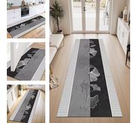 ZESEWU Carpet Runner Hallway Indoor Entryway Rug Non-Slip Area Rugs Washable Durable Grey Black Carpets Kitchenrug 80X100CM Corridor Runner Rugs Modern for Living Room Bedroom Home Office Floor Mats