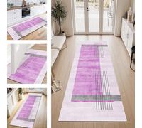 ZESEWU Carpet Runner Hallway Indoor Entryway Rug Non-Slip Area Rugs Washable Durable Light Purple Carpets Kitchenrug 40X120CM Corridor Runner Rugs Modern Living Room Bedroom Home Office Floor Mats
