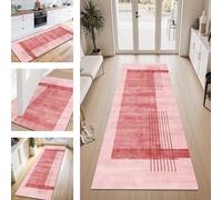 ZESEWU Carpet Runner Hallway Indoor Entryway Rug Non-Slip Area Rugs Washable Durable Light Red Carpets Kitchenrug 40X120CM Corridor Runner Rugs Modern Living Room Bedroom Home Office Floor Mats