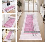 ZESEWU Carpet Runner Hallway Indoor Entryway Rug Non-Slip Area Rugs Washable Durable Pink Purple Carpets Kitchenrug 40X120CM Corridor Runner Rugs Modern for Living Room Bedroom Home Office Floor Mats