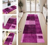 ZESEWU Carpet Runner Hallway Indoor Entryway Rug Non-Slip Area Rugs Washable Durable Pink Purple Carpets Kitchenrug 90X300CM Corridor Runner Rugs Modern for Living Room Bedroom Home Office Floor Mats