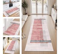 ZESEWU Carpet Runner Hallway Indoor Entryway Rug Non-Slip Area Rugs Washable Durable Red Grey Carpets Kitchenrug 40X120CM Corridor Runner Rugs Modern for Living Room Bedroom Home Office Floor Mats