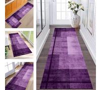 ZESEWU Hallway Runner Rug Door Mats Indoor Non Slip Area Rug Runner 40X200CM Carpet Runners for Hallways Purple Washable Runner Rug for Kitchen Living Room Bedroom Door Entrance Décor Laundry Room