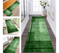 ZESEWU Hallway Runner Rug Door Mats Indoor Non Slip Area Rug Runner 60X80CM Carpet Runners for Hallways Green Washable Runner Rug for Kitchen Living Room Bedroom Door Entrance Décor Laundry Room