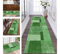 ZESEWU Runner Rug for Hallway Mat washable Long Kitchen Rug non slip Runner Doormat 80X240CM Green Abstract Carpet Runners for Hallways Living Room Bedroom Anti-slip Indoor Entryway Floor Mats
