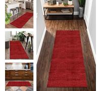 ZESEWU Runner Rug for Hallway Red Long Kitchen Rug non slip washable Runner Doormat Indoor 80X200CM Area Carpet Runner Hallway Living Room Bedroom anti slip Indoor Entryway Mats Width 40cm- 120cm
