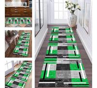 ZESEWU Runner Rug for Hallway washable Long Kitchen Rug non slip Runner Doormat 60X100CM Grey Green Black White Carpet Runners for Hallways Living Room Bedroom Indoor Entryway Floor Mats