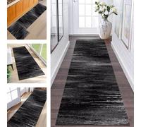 ZESEWU Runner Rugs & Carpets for Hallway Kitchen Non Slip Door Mats Black Grey Abstract Area Rug 60X150CM Carpet Runners for Hallways Washable Living Room Bedroom Laundry Room Indoor Entryway Mats