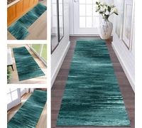 ZESEWU Runner Rugs & Carpets for Hallway Kitchen Non Slip Door Mats Cyan Abstract Area Rug 50X200CM Carpet Runners for Hallways Washable Living Room Bedroom Laundry Room Indoor Entryway Mats
