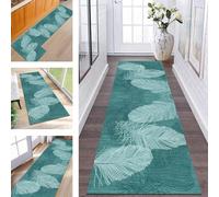 ZESEWU Runner Rugs & Carpets for Hallway Kitchen Non Slip Door Mats Cyan Abstract Area Rug 60X200CM Carpet Runners for Hallways Washable Living Room Bedroom Laundry Room Indoor Entryway Mats