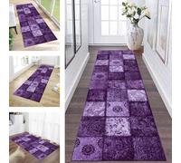 ZESEWU Runner Rugs & Carpets for Hallway Kitchen Non Slip Door Mats Dark Purple Boho Area Rug 60X240CM Carpet Runners for Hallways Washable Living Room Bedroom Laundry Room Indoor Entryway Mats