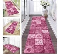 ZESEWU Runner Rugs & Carpets for Hallway Kitchen Non Slip Door Mats Light Pink Boho Area Rug 50X250CM Carpet Runners for Hallways Washable Living Room Bedroom Laundry Room Indoor Entryway Mats