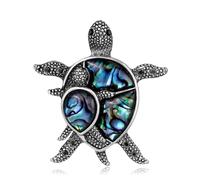 Zeshimb Bohemia Rhinestone Turtle Brooch Pin Crystal Turtle Tortoise Enamel Brooch Diamond CZ Turtle Animal Safty Pin Cute Sea Turtle Corsage Pin Clothing Decor Badges Jewelry for Women, Metal, no
