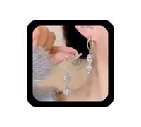 Zeshimb Boho Opal Dangle Drop Earrings Long Wire Wrap Moonstone Filigree Earrings Created-Gemstone Infinity Tassel Chain Earrings Jewelry for Women
